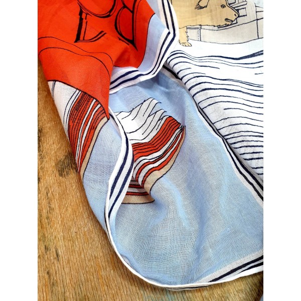 Inoui Editions medvilnės skara MUSEUM RED